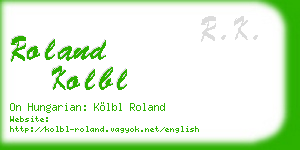 roland kolbl business card